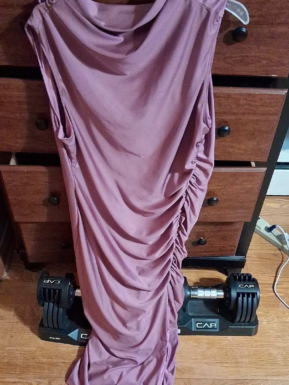 Premier Dusty Rose Ruched Midi Dress
